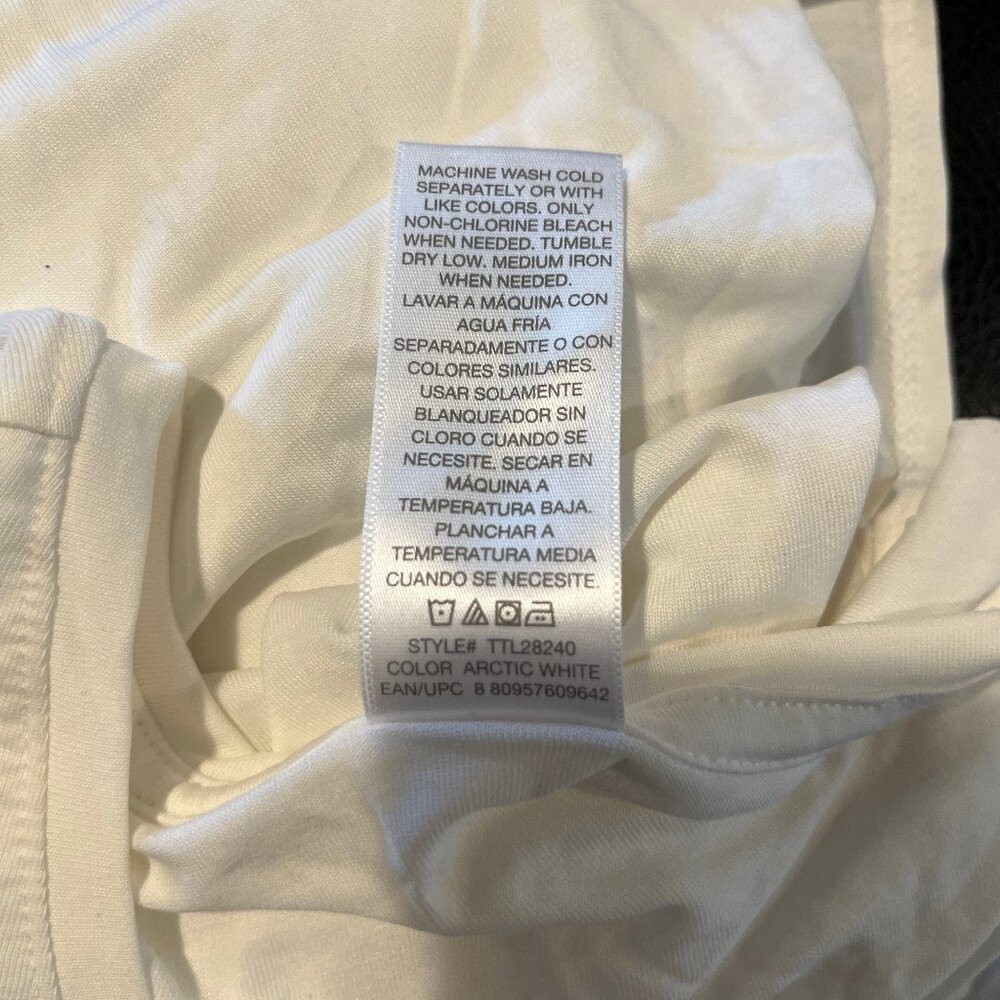 Time and Tru Ladies White Crew Neck Stretch Pocket Tank Top Size L (12-14) - Picture 4 of 4